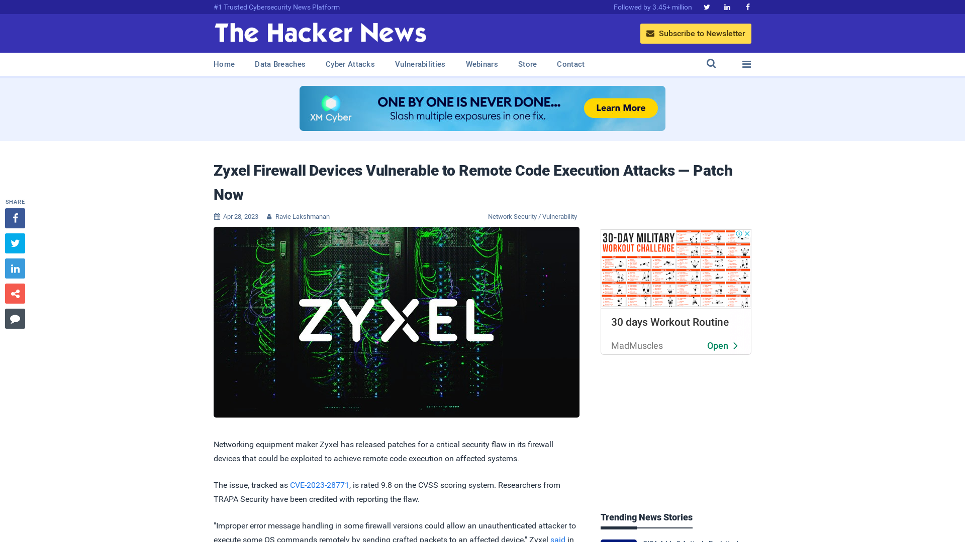Zyxel Firewall Devices Vulnerable to Remote Code Execution Attacks — Patch Now