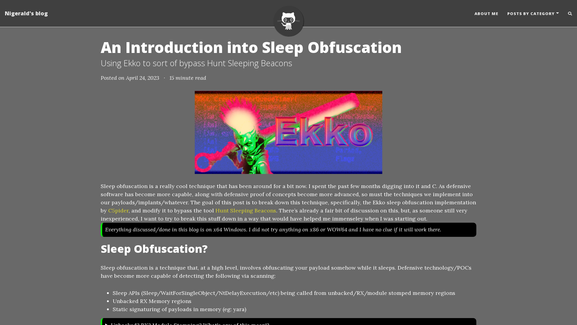 An Introduction into Sleep Obfuscation