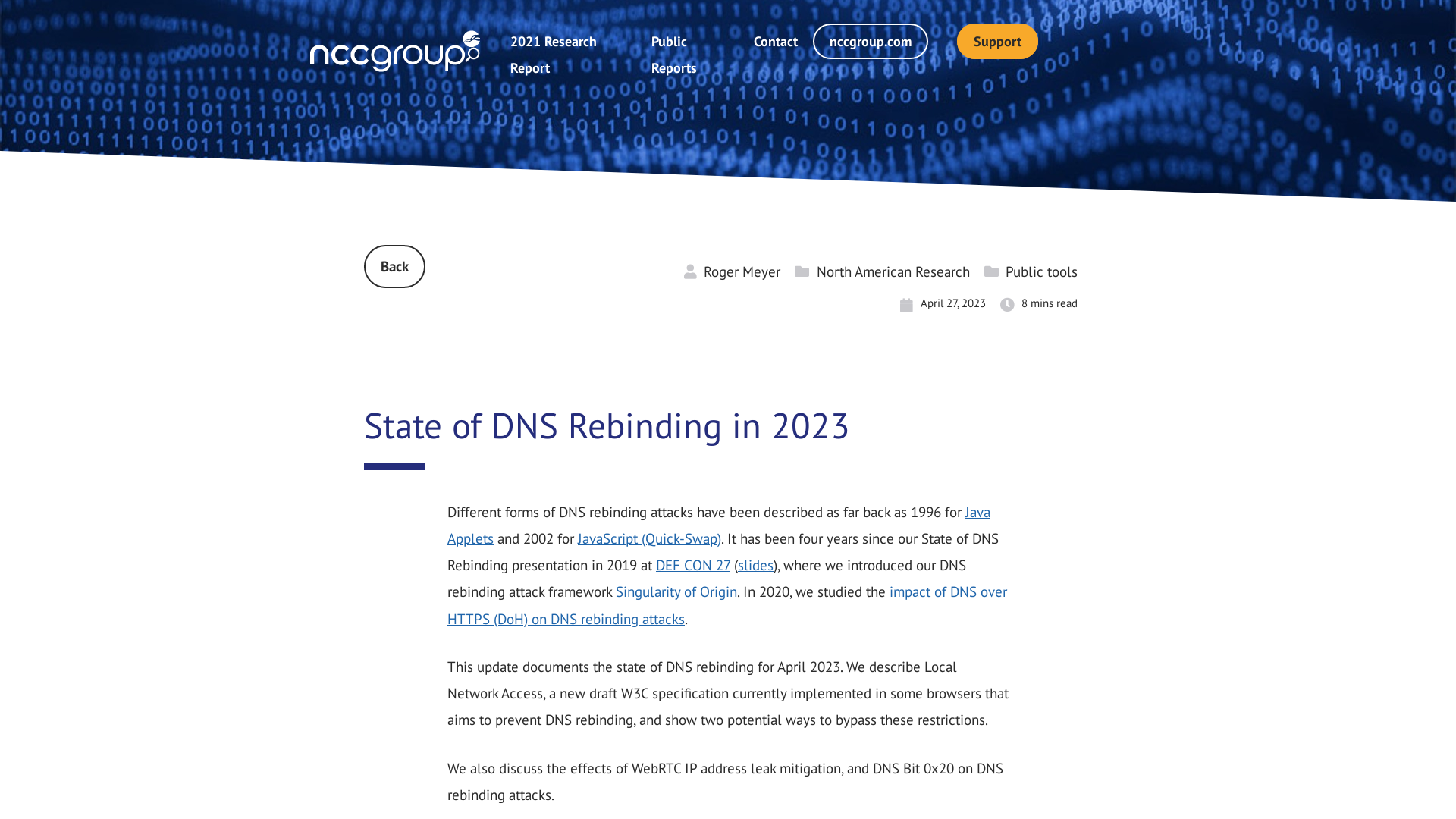 State of DNS Rebinding in 2023 | NCC Group Research Blog | Making the world safer and more secure